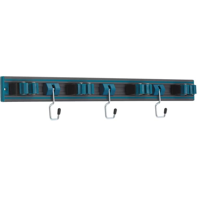 19-3/4" Tool Rack, with 4 Holders and 3 Hooks