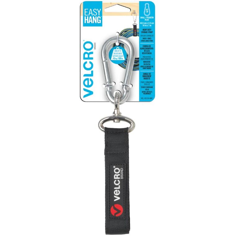 1" x 16" Black VELCRO® Brand Fasteners Easy Hang Strap