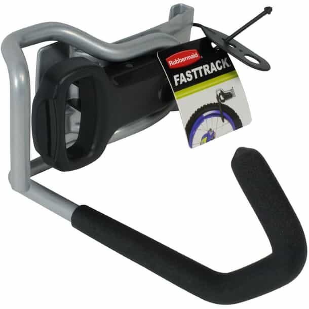 Rubbermaid Nickel FastTrack Vertical Bicycle Storage Hook Home