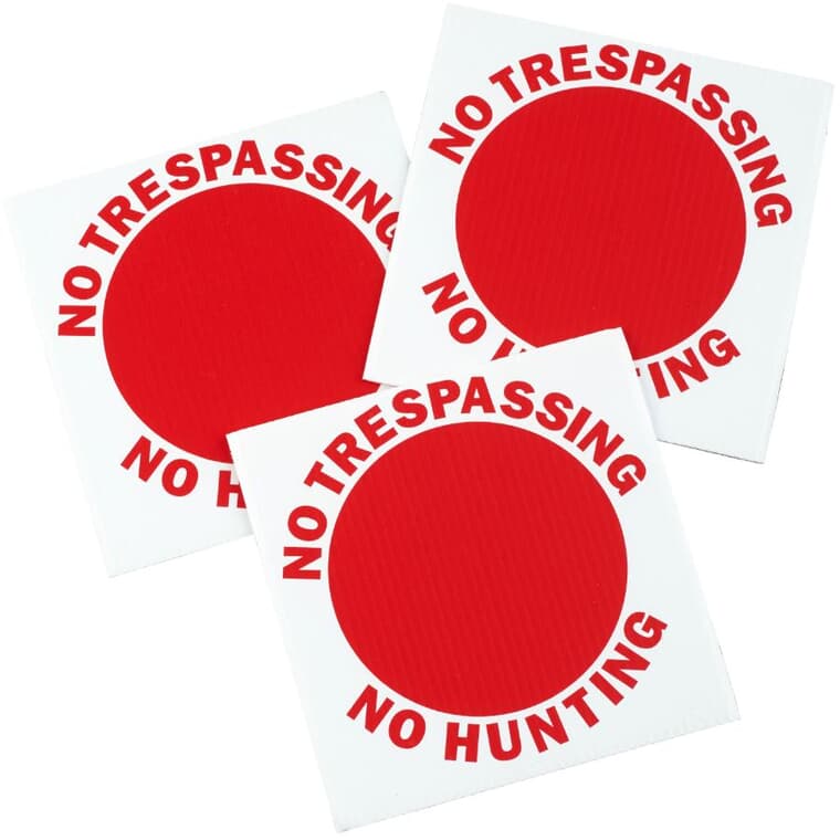 3 Pack 6" x 6" No Hunting/Trespassing Signs