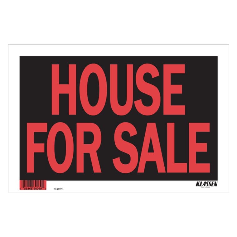 Affiche très visible de 8 po x 12 po, House For Sale
