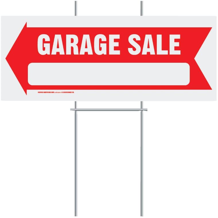9" x 24" Garage Sale Sign, with Stand