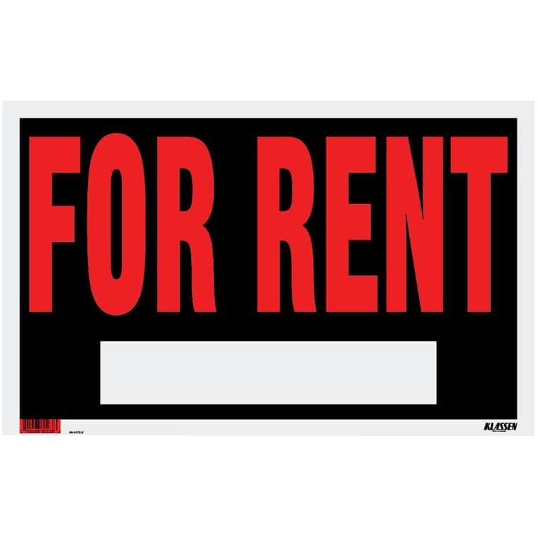 12" x 19" For Rent Sign
