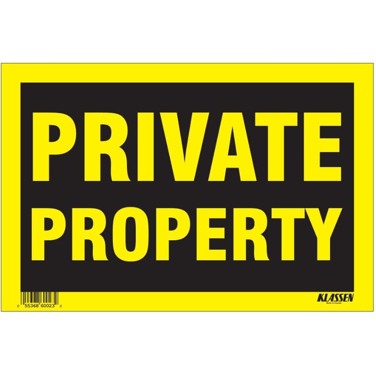 8" x 12" Private Property Sign