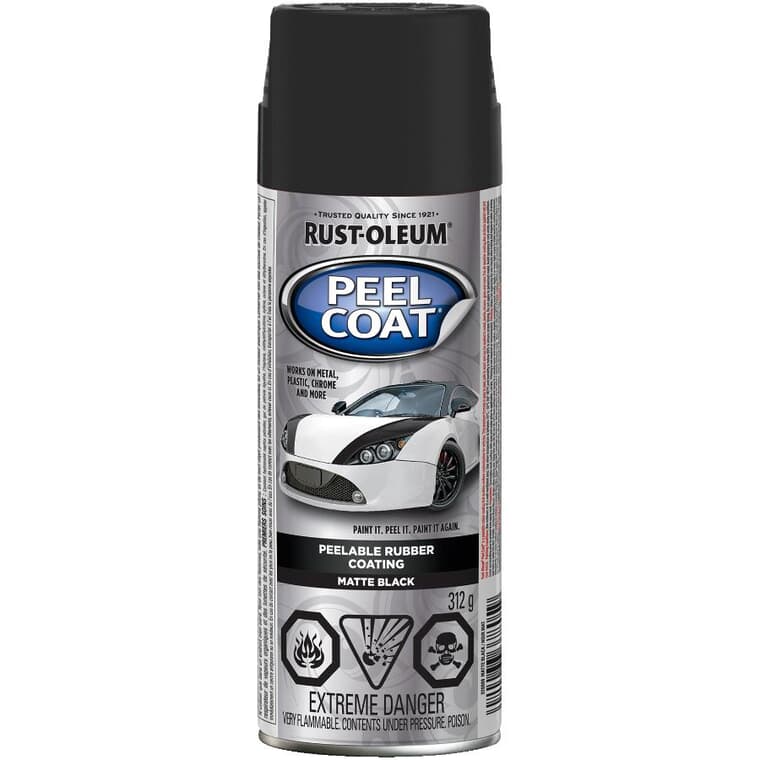 Peel Coat Rubber Spray Coating - Matte Black, 312 g