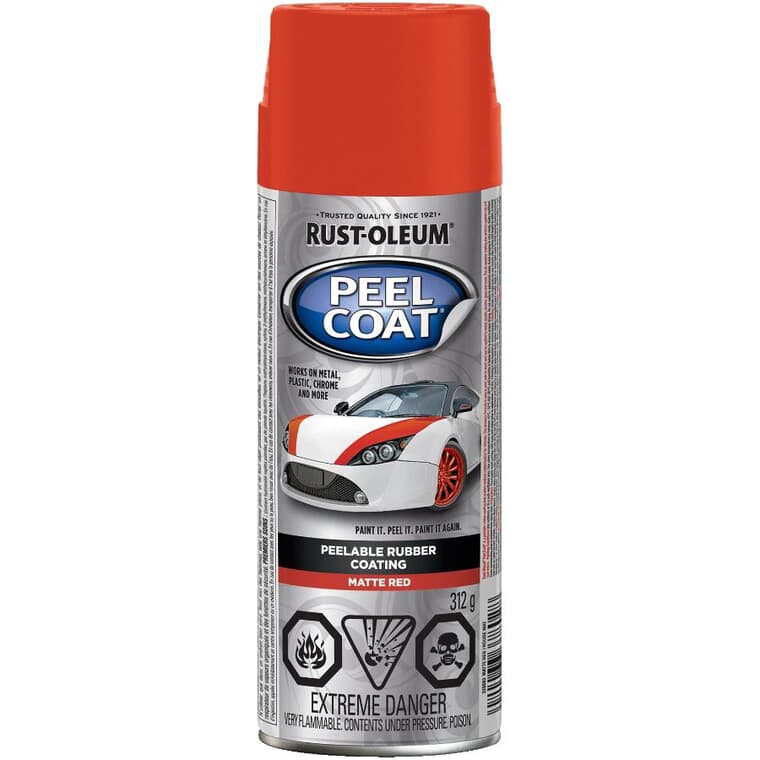 Peel Coat Rubber Spray Coating - Matte Red, 312 g