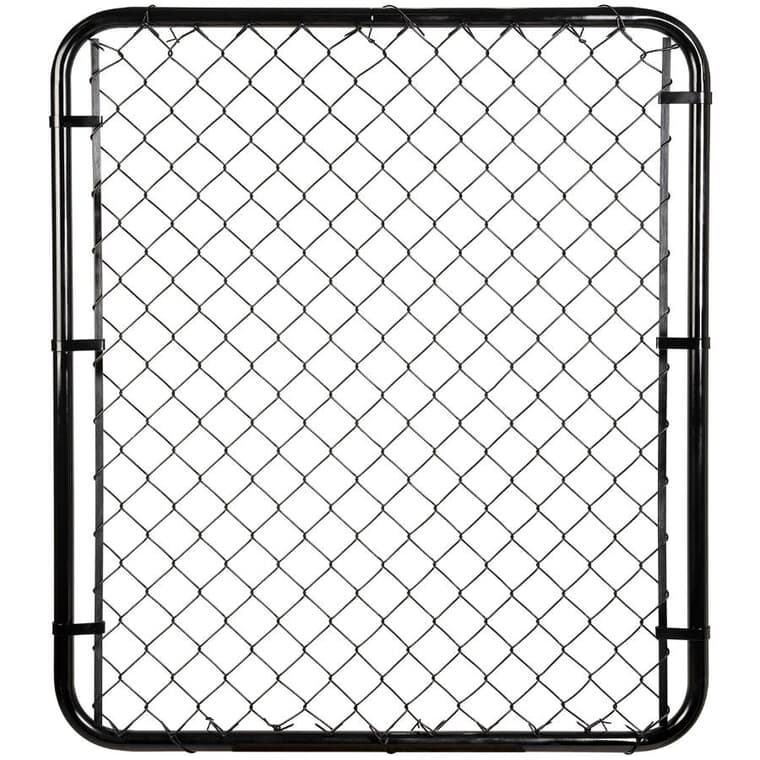 Barrière de clôture de 48 po de hauteur x 42 po de largeur à mailles de 2 po, noir, calibre 11