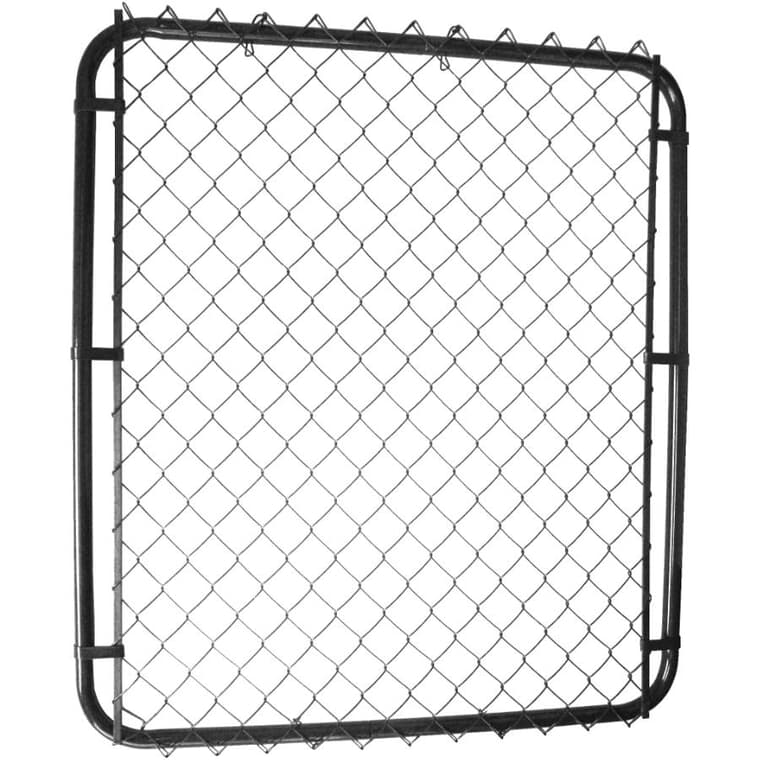46"H x 24" to 72"W Adjustable 11 Gauge Black Chain Link Gate, with 2" Squares