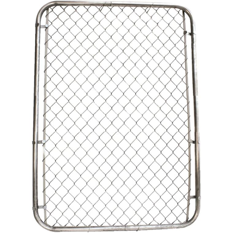 58"H x 24" to 72"W Adjustable 11 Gauge Galvanized Chain Link Gate, with 2" Squares