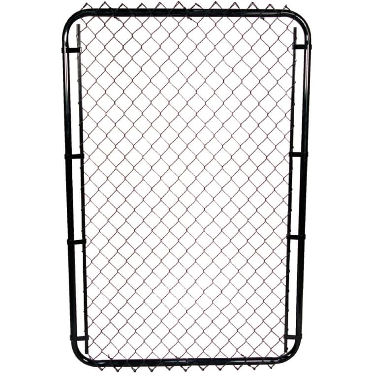 58"H x 24" to 72"W Adjustable 11 Gauge Black Chain Link Gate, with 2" Squares