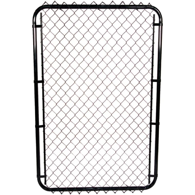 58"H x 24" to 72"W Adjustable 11 Gauge Black Chain Link Gate, with 1.5" Squares