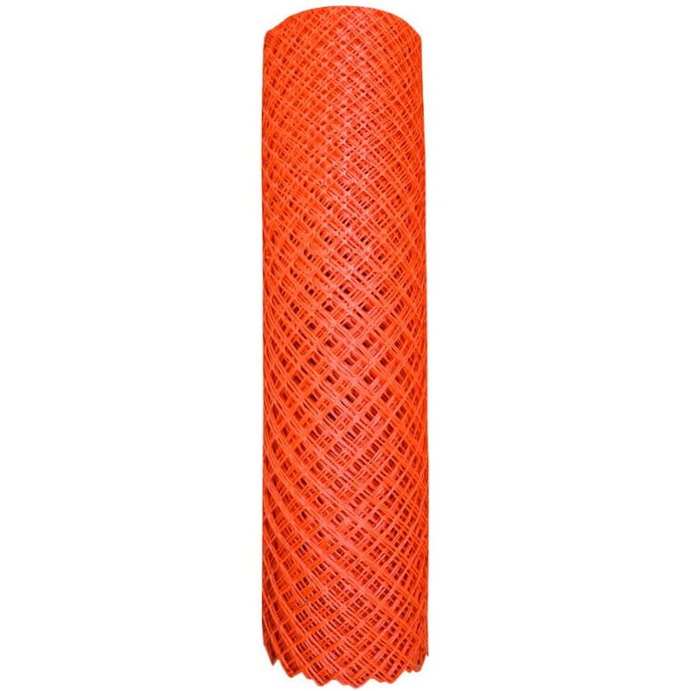 Clôture de sécurité orange en plastique, 4 x 100 pi