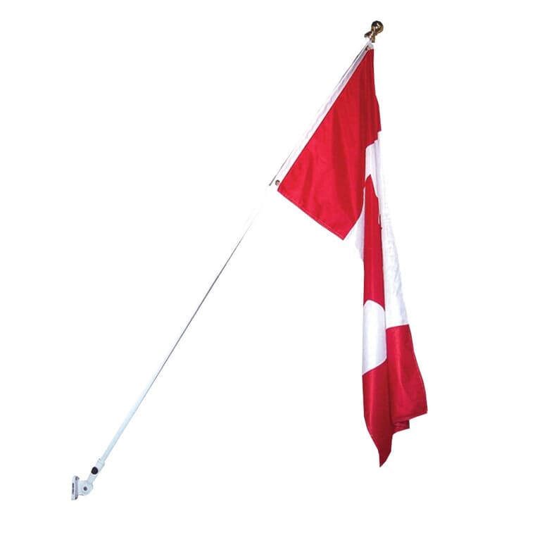 Mât de drapeau de 6 pi, avec drapeau du Canada de 27 po x 54 po