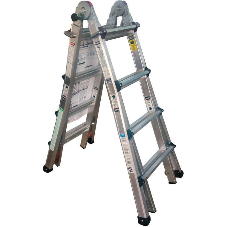 15' Aluminum Multi-Position Ladder - with Casters