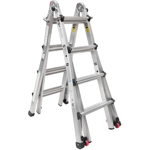 19' Aluminum Multi-Position Ladder - with Casters