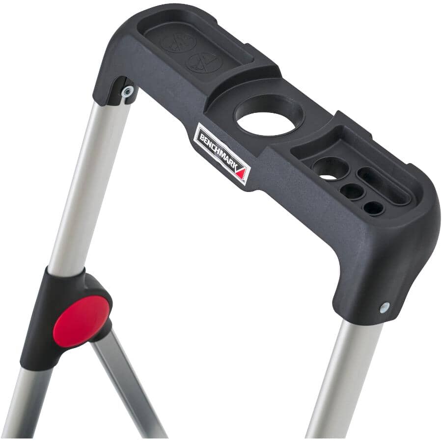 BENCHMARK 2 Step Aluminum Step Ladder, with High Handrail | Home Hardware