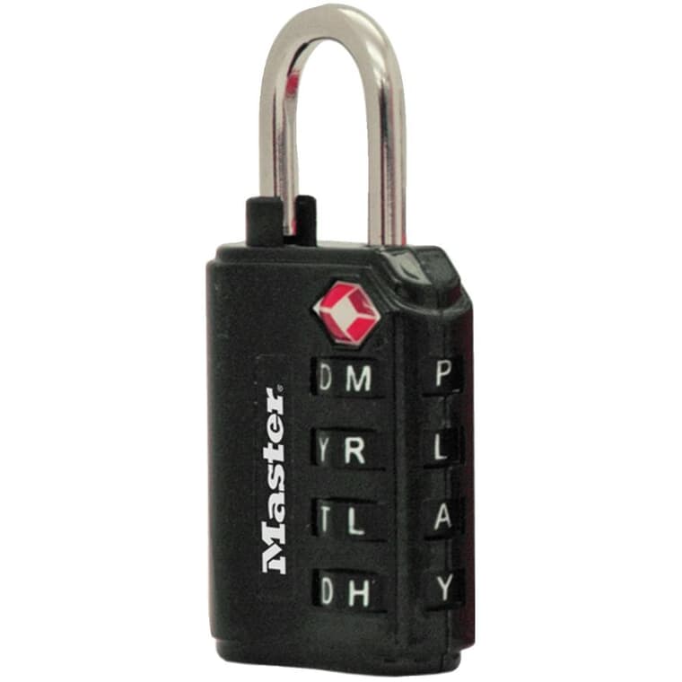 1-3/8" Word Combination Padlock, Assorted Colours