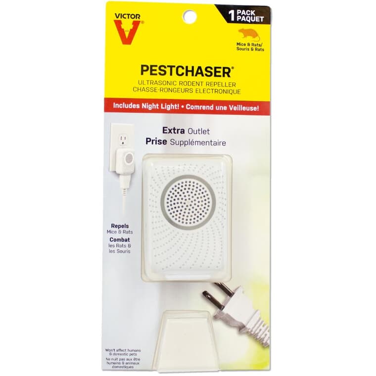 PestChaser Rodent Repellent - with Nightlight & Extra Outlet, 1 Unit