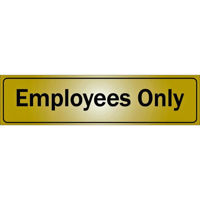 Affiche autocollant en métal de 2 po x 8 po, Employees Only