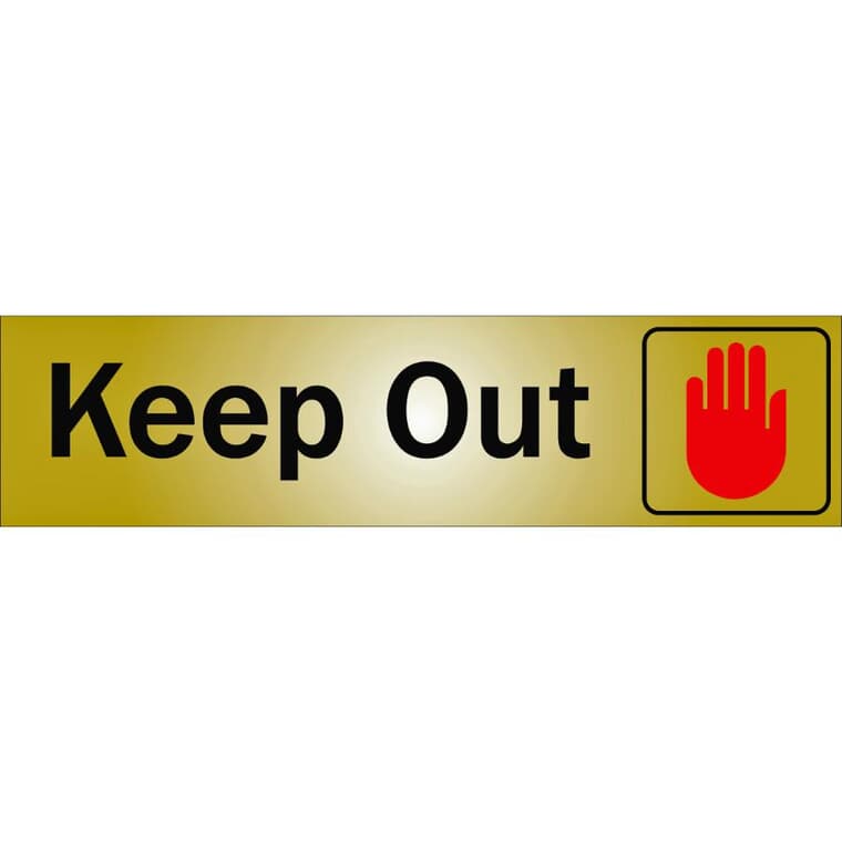 Affiche autocollant en métal de 2 po x 8 po, Keep Out