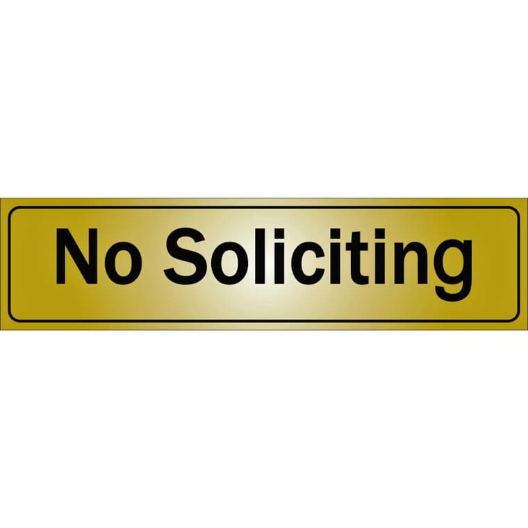 2" x 8" Stick On Metal No Soliciting Sign