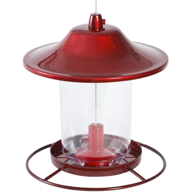 Panorama Hanging Bird Feeder - Red Sparkle, 2 lb Capacity