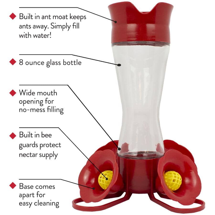 PERKY PET Pinch Waist Glass Hummingbird Feeder | Home Hardware