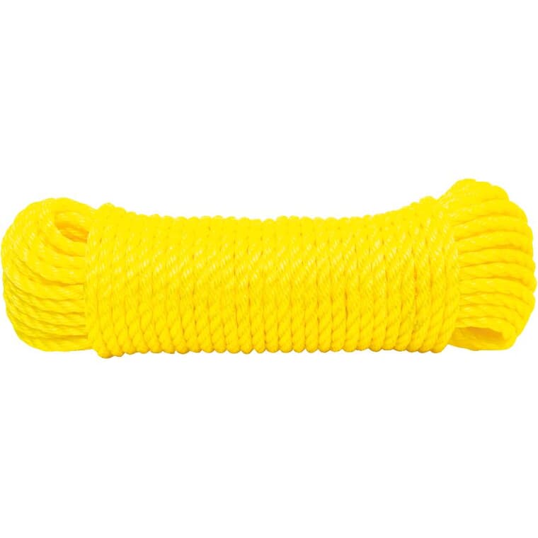 3/8" x 100' Yellow Twisted Polypropylene Rope
