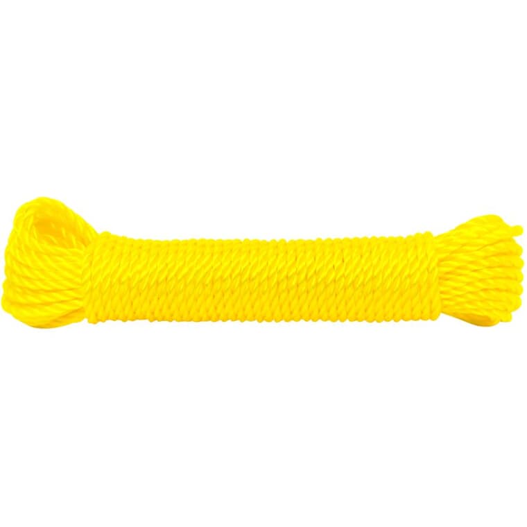 3/16" x 50' Yellow Twisted Polypropylene Rope