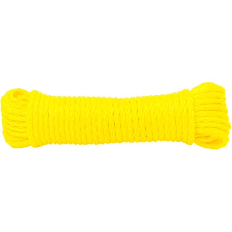 1/4" x 50' Yellow Hollow Core Polypropylene Rope