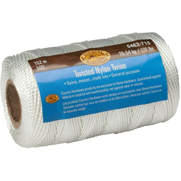 500' White Cabled Nylon Twine