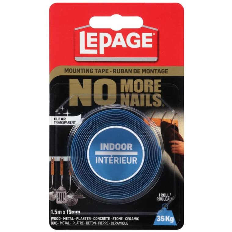 Indoor Mounting Tape - 19 mm x 1.5 m