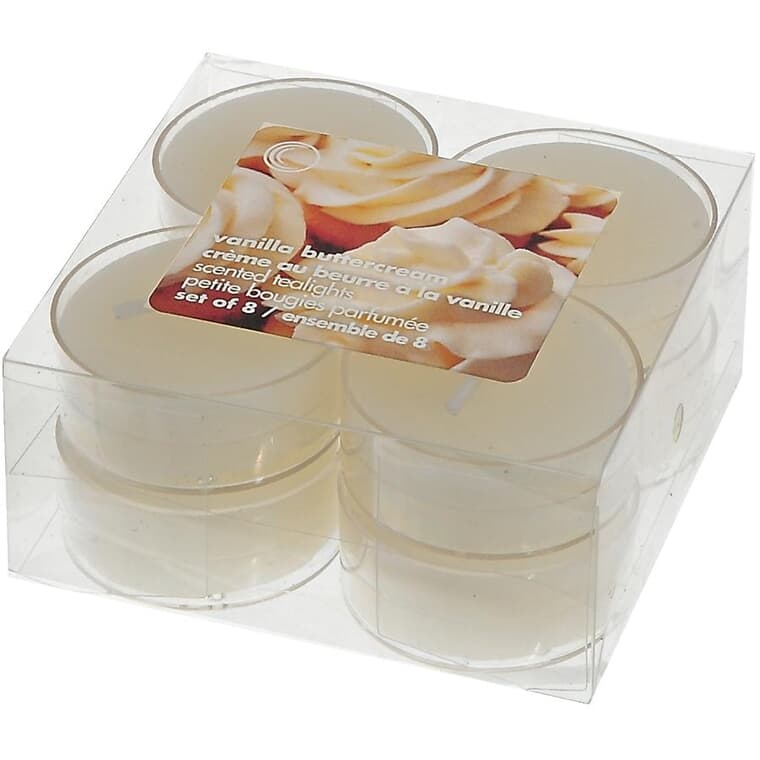 Vanilla Buttercream Tealight Candles - 8 Pack