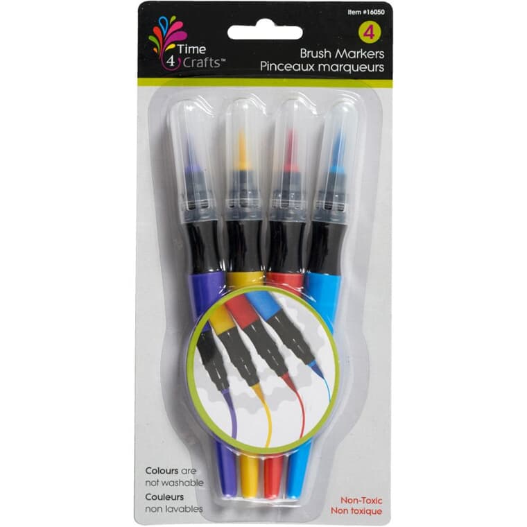 Craft Brush Markers - 4 Pack