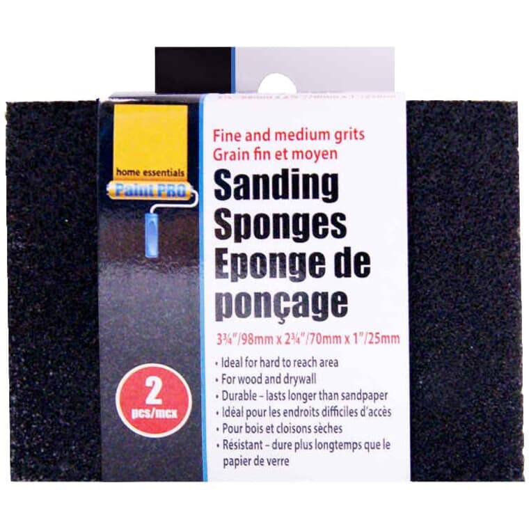 Sanding Sponges - Fine & Medium Grit, 2 Pack