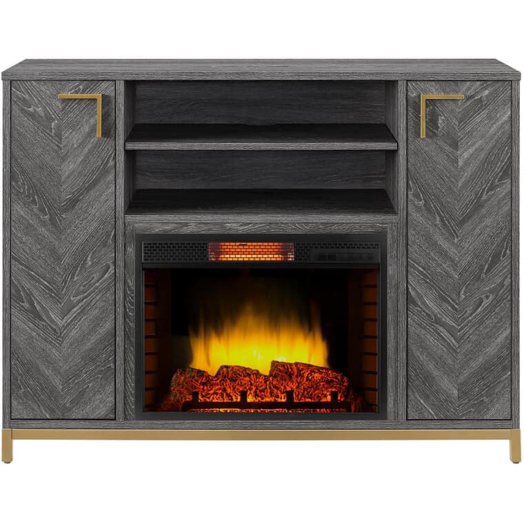 Lexington 48" Infrared Electric Fireplace - Rustic Grey