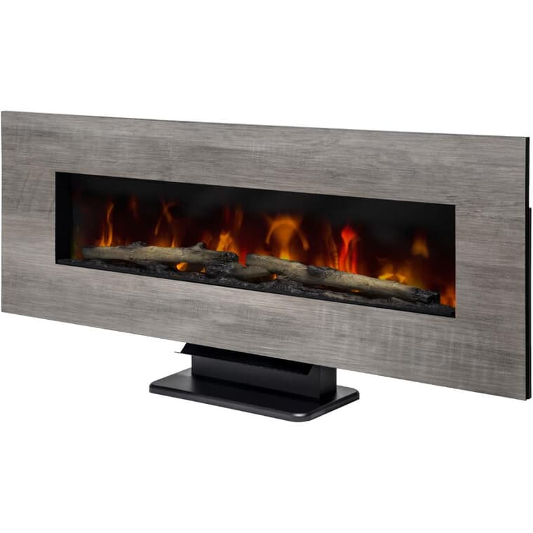 48" Wall Mount Electric Fireplace - Reversible Frame, Washed Grey / Drifted Oak