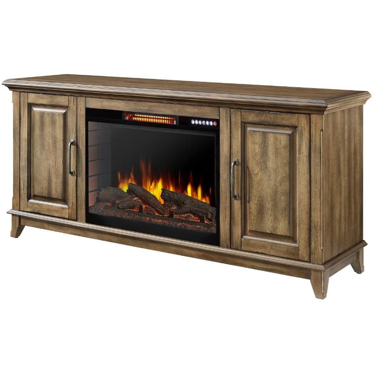 Marcus 60" Electric Fireplace - with Bluetooth, Antique Pine Finish