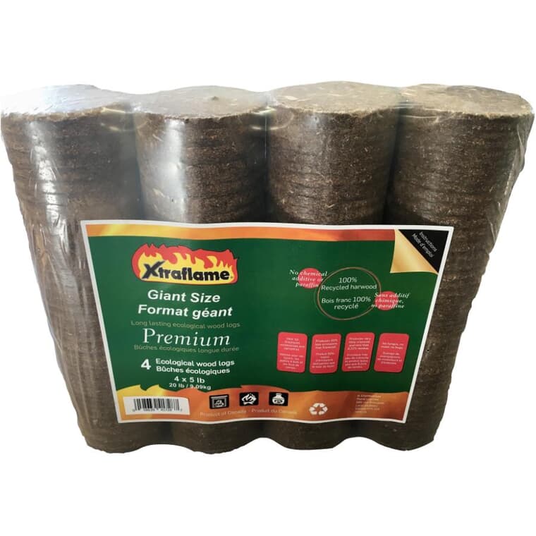 Premium Fireplace Logs - 5 lb, 4 Pack
