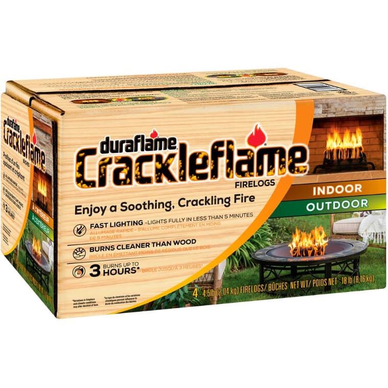 Crackleflame Fireplace Logs - 4.5 lb, 4 Pack