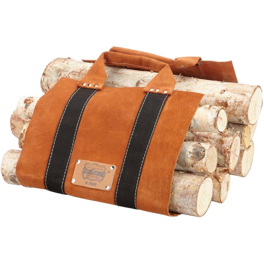 Propouch Leather Log Carrier Home, Leather Firewood Carrier