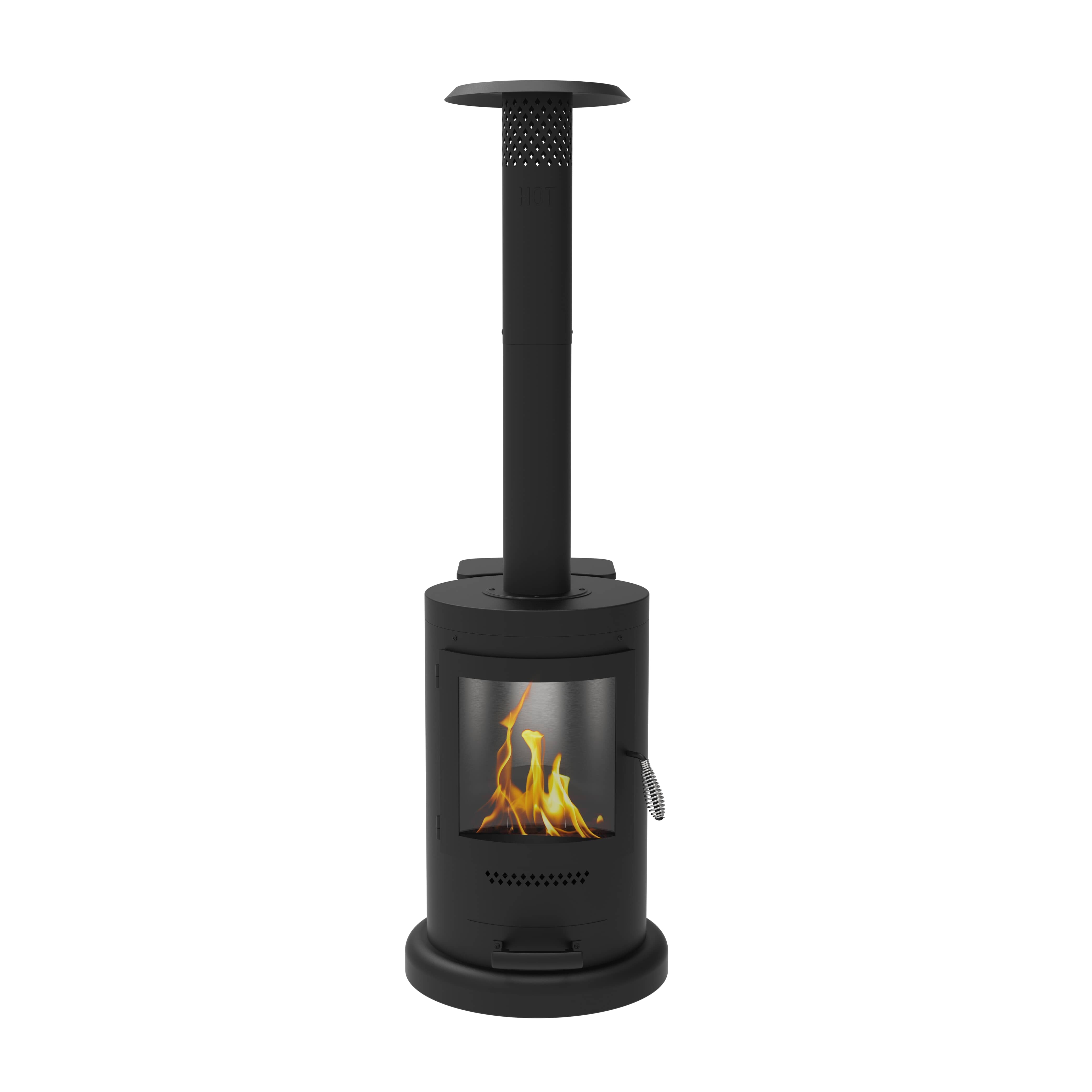 BOND 62" Round Steel Wood Burning Fireplace with Glass Door | Home Hardware