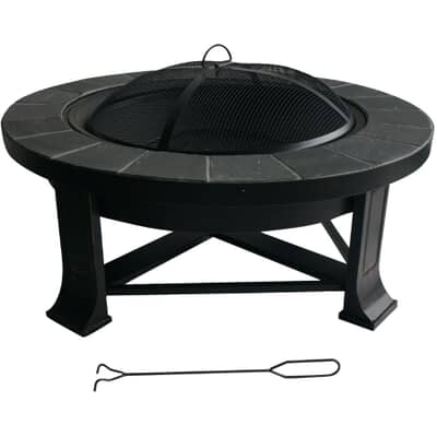 34 Round Steel Outdoor Fire Pit, Fire Pit Topper