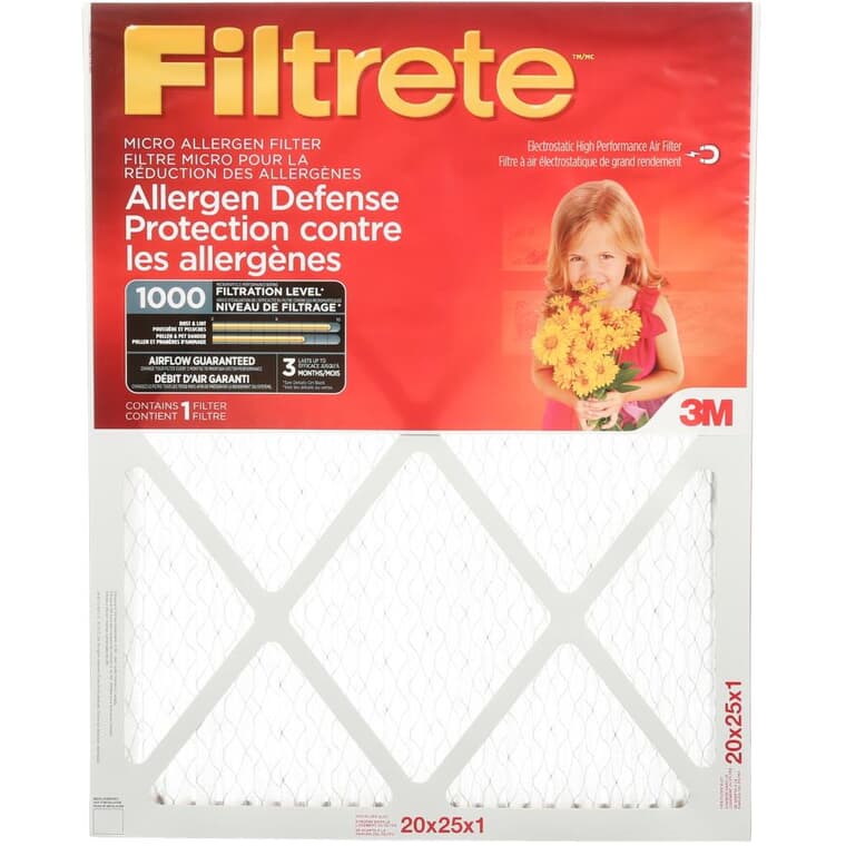 Allergen Defense Micro Allergen Furnace Filter - 20" x 25" x 1"