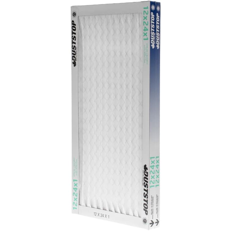 Pleated Furnace Filters - 1" x 12" x 24", 2 Pack