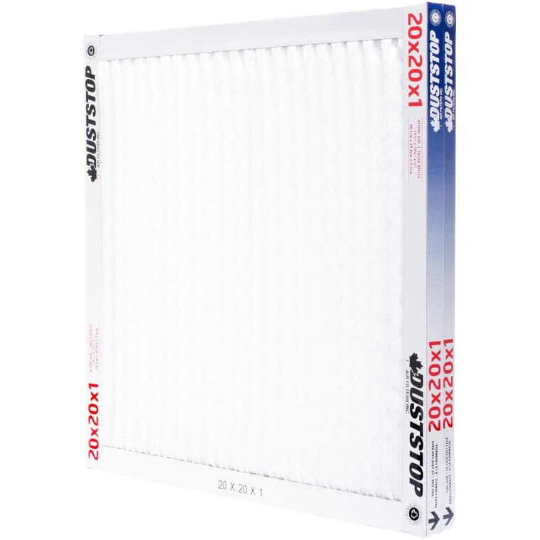 Pleated Furnace Filters - 1" x 20" x 20", 2 Pack
