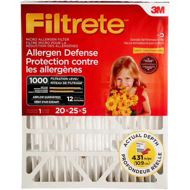 Allergen Defense Micro Allergen Deep Pleat Furnace Filter - 20" x 25" x 5"