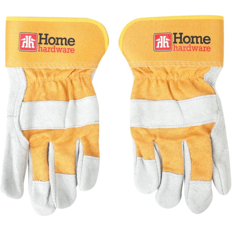 Men's Cow Split Leather Combo Fitter Gloves - Large / Extra-Large, Yellow