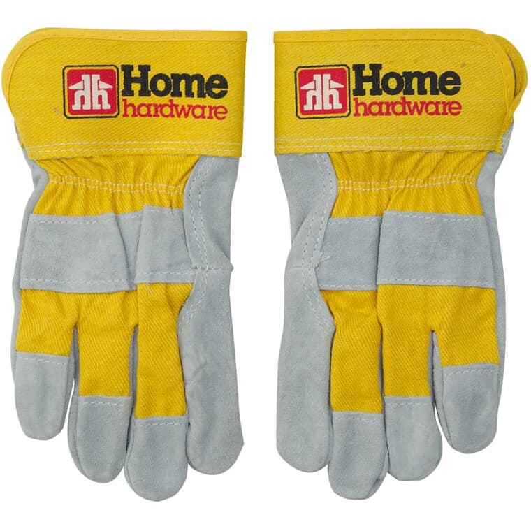 Men's Cow Split Leather Combo Fitter Gloves - Small / Medium, Yellow