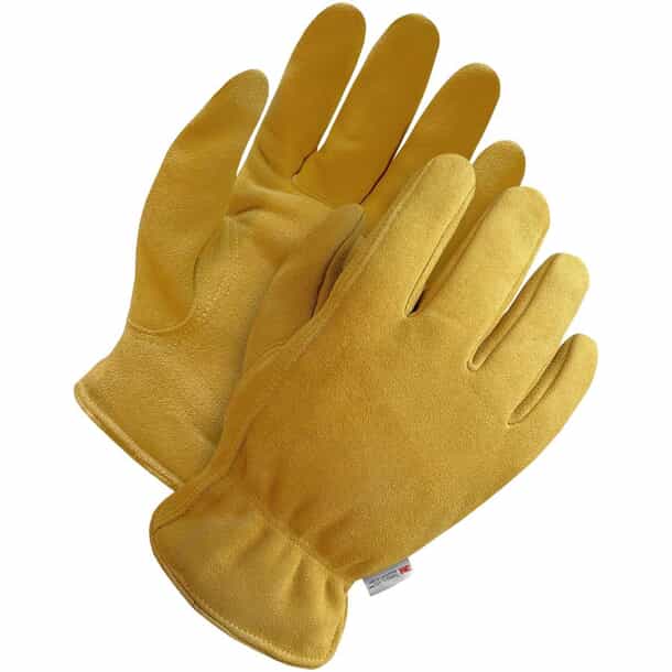 BOB DALE Yellow Deerskin Insulated Lined Driving Gloves Home